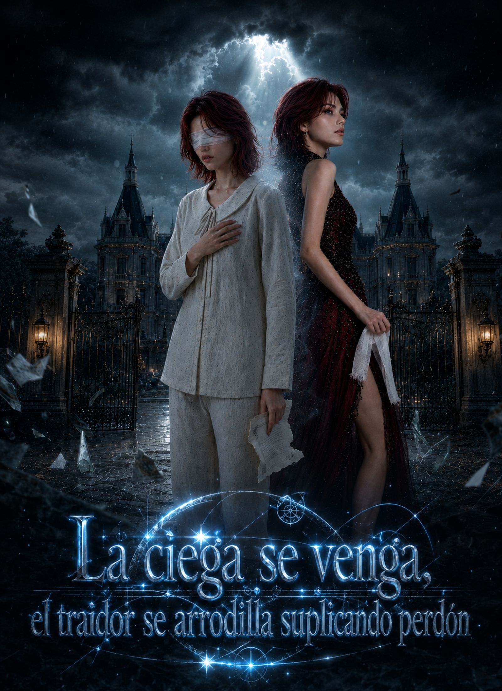 Poster La ciega se venga, el traidor se arrodilla suplicando perdón